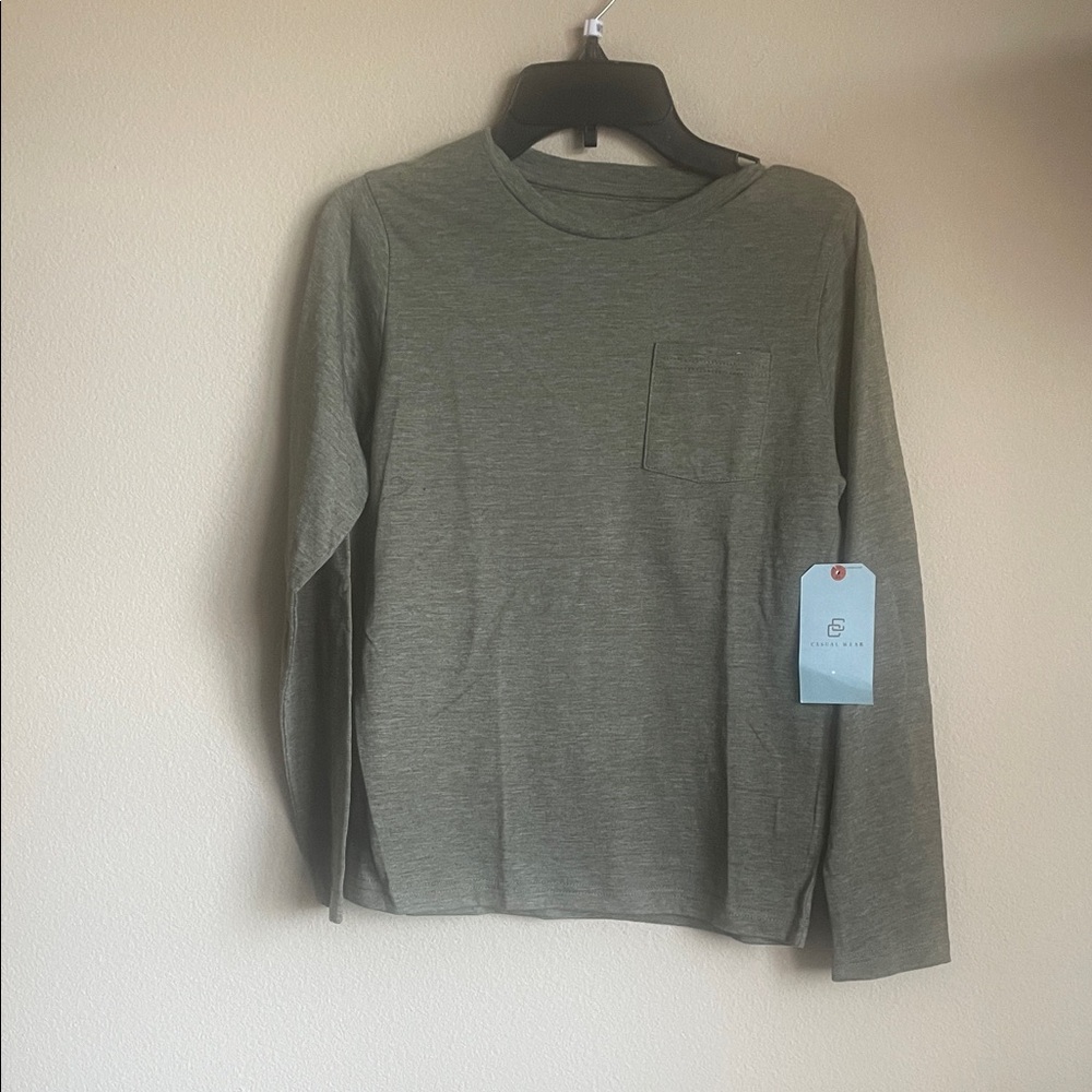 Class Club boys Green Long Sleeve tee Shirt youth 10-12